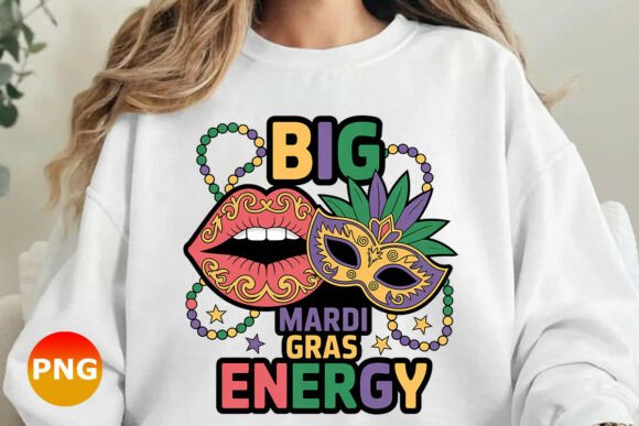 Big Mardi Gras Energy Design PNG: A Vibrant Creative Asset