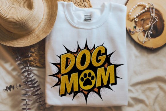 Bold Dog Mom Comic Pop Art T-Shirt Design