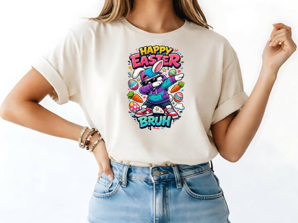 Celebrate with the Happy Easter Bruh Bunny T-Shirt Design