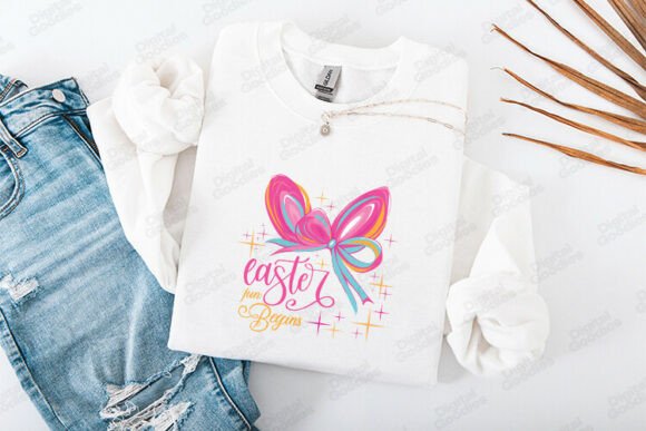 Cute Easter Bow Fun Begins Design: A Spring Creative Asset