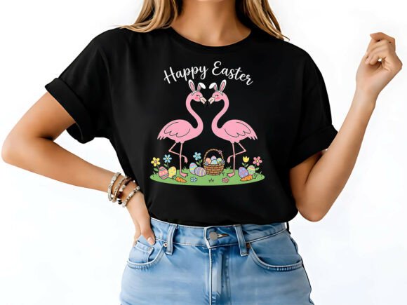 Cute Easter Flamingo Love T-Shirt Design: A Fresh Take on Festive Graphics