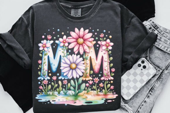Floral MOM Design: A Trendy, Watercolor Typography Asset