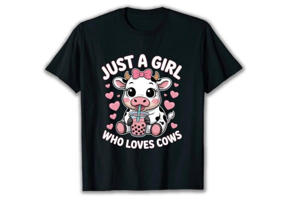 Just a Girl Who Loves Cows: A Versatile T-Shirt Design Asset