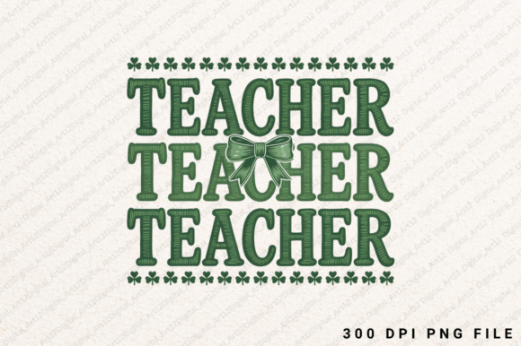 Lucky Teacher Shamrock PNG Design