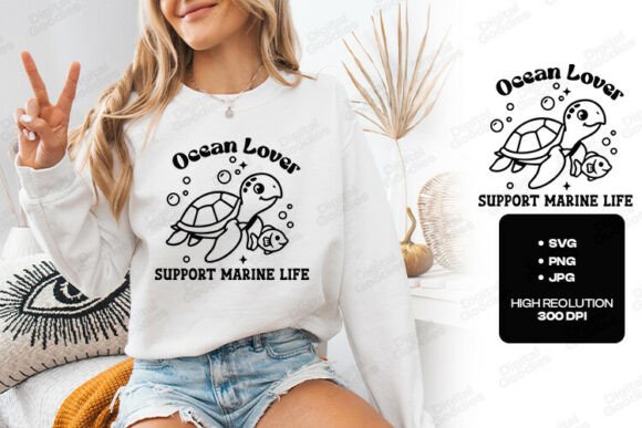 Ocean Lover Support Marine Life Design: A Visual Asset for Purpose-Driven Projects