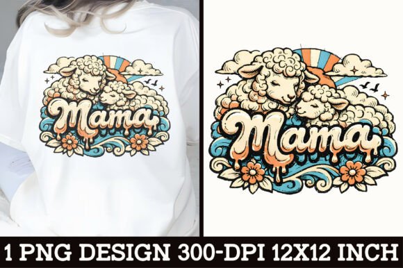 Sheep Mama Vintage T-Shirt Design: A Creative Asset for Modern Projects