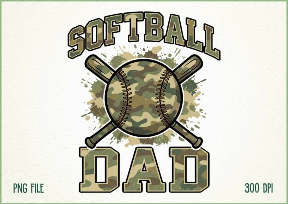 Softball Dad Camo Sports Design: A Versatile Creative Asset